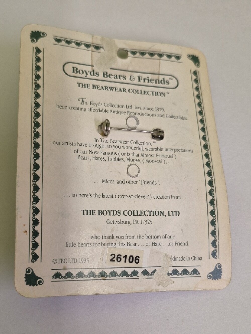 BearWear Boyds Bears Adventure Bear Pin - Brown, Green, Red - Picture 2 of 6